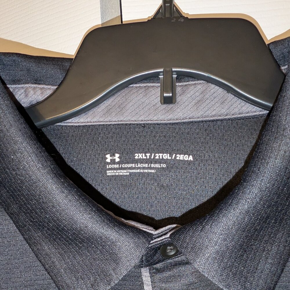 Under Armour Black HeatGear Loose Fit Polo Shirt - Mens XXLT - Picture 3 of 3